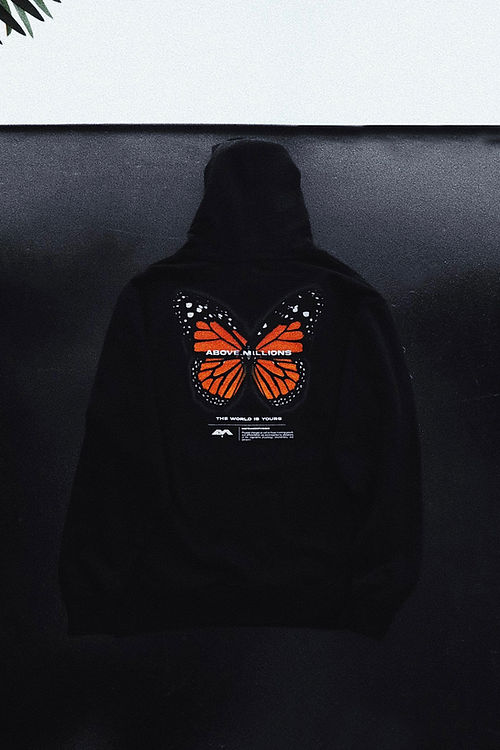 THE MONARCH. ✨ ORANGE BUTTERFLY MIDWEIGHT HOODIE