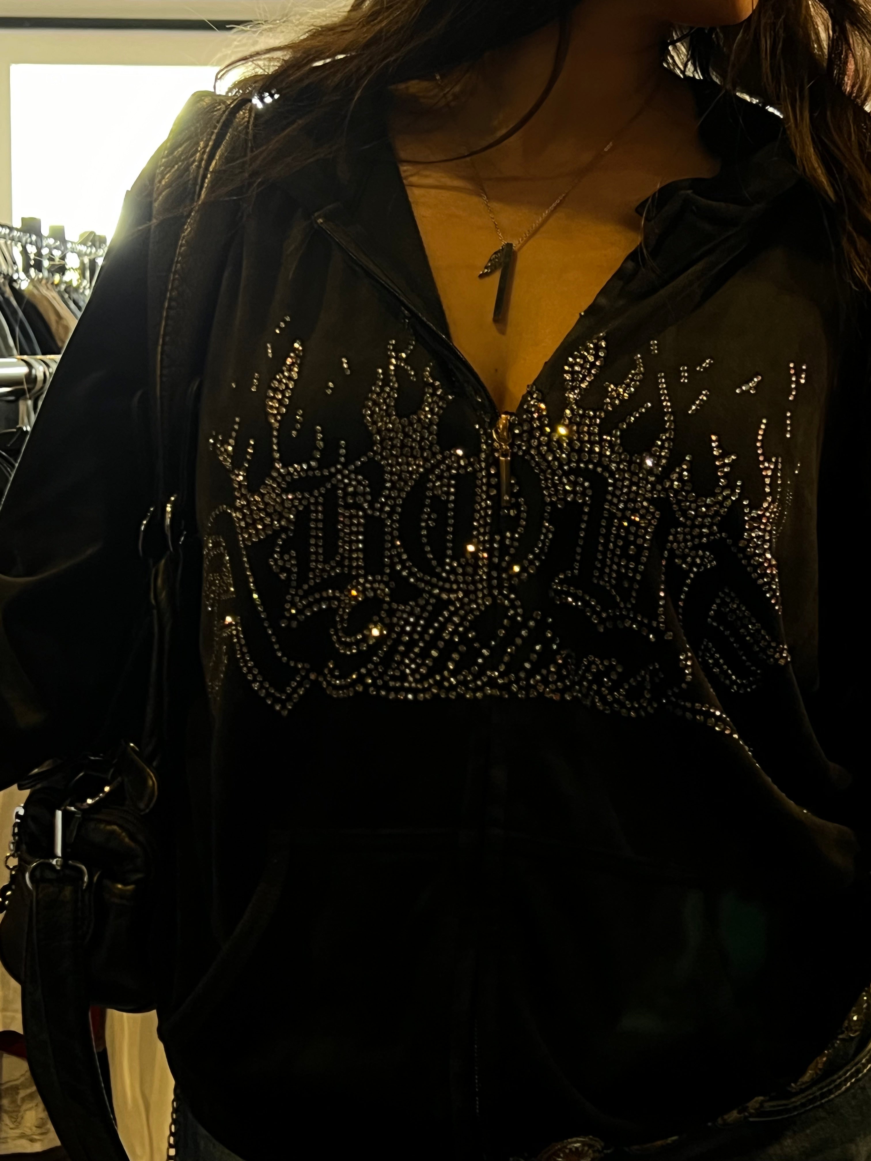 1 OF 1 VELOUR ZIP-UP (PLEASE READ DESCRIPTION)