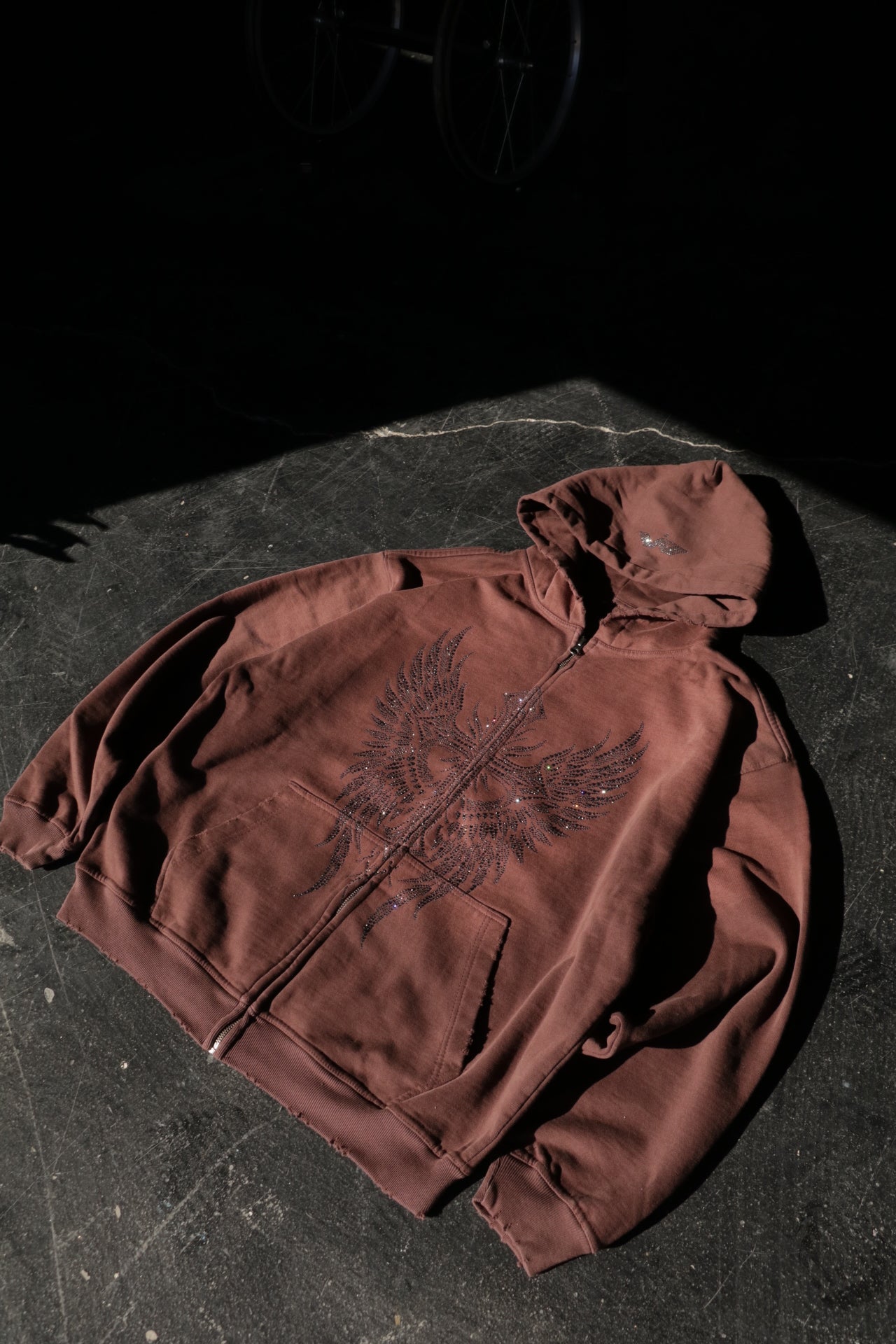 DIVINELY MADE.🪽✨ RHINESTONE HEAVYWEIGHT ZIP HOODIE