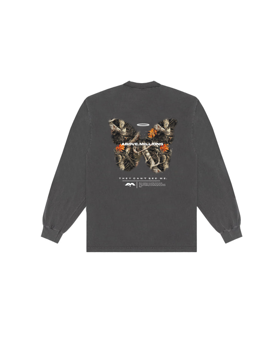 8 LEFT- THEY CAN'T SEE ME. HEAVYWEIGHT LONG SLEEVE