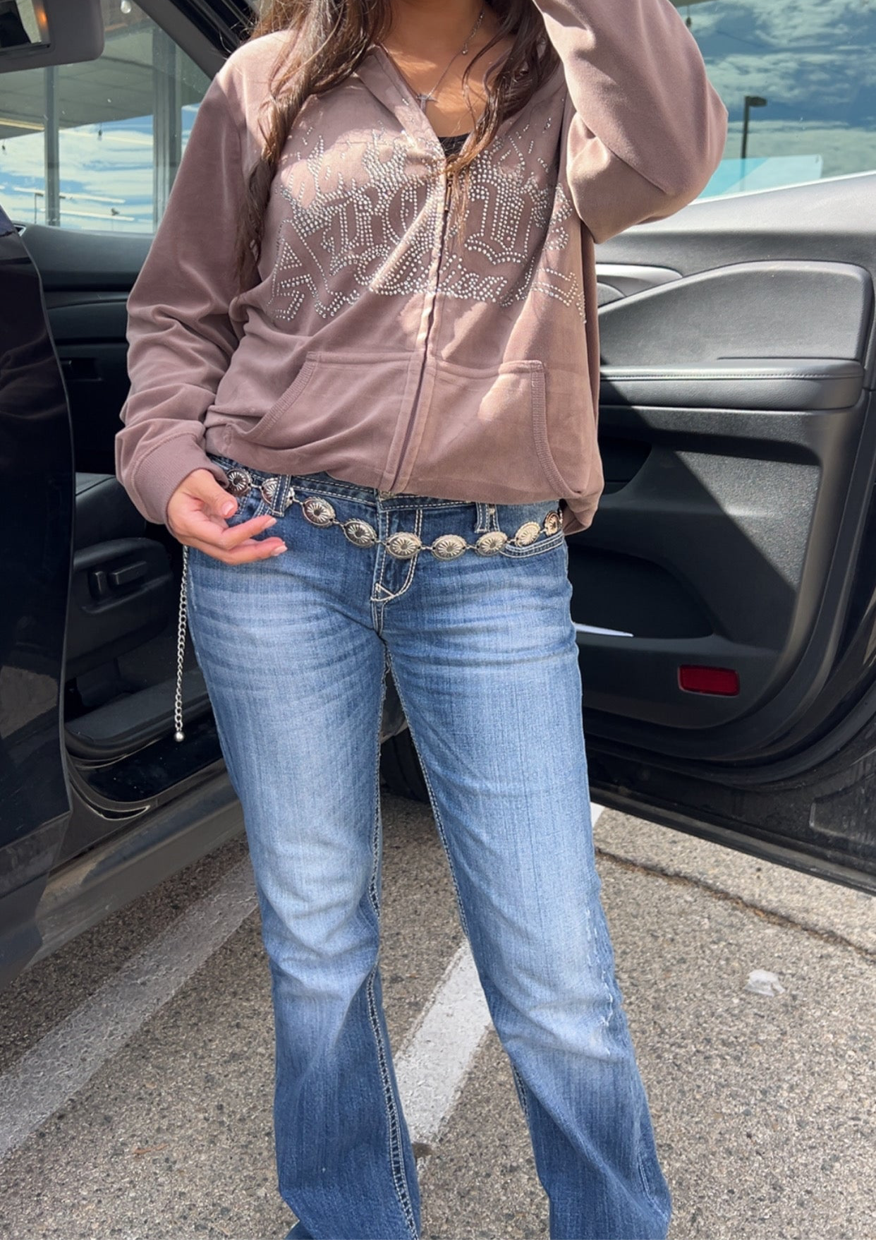 1 OF 1 VELOUR ZIP-UP (PLEASE READ DESCRIPTION)