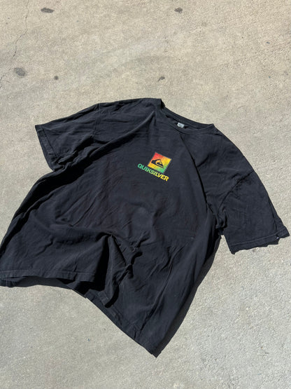 Vintage 2000’s Quiksilver Rasta Gradient T Shirt Surf Style (READ DESRIPTION)
