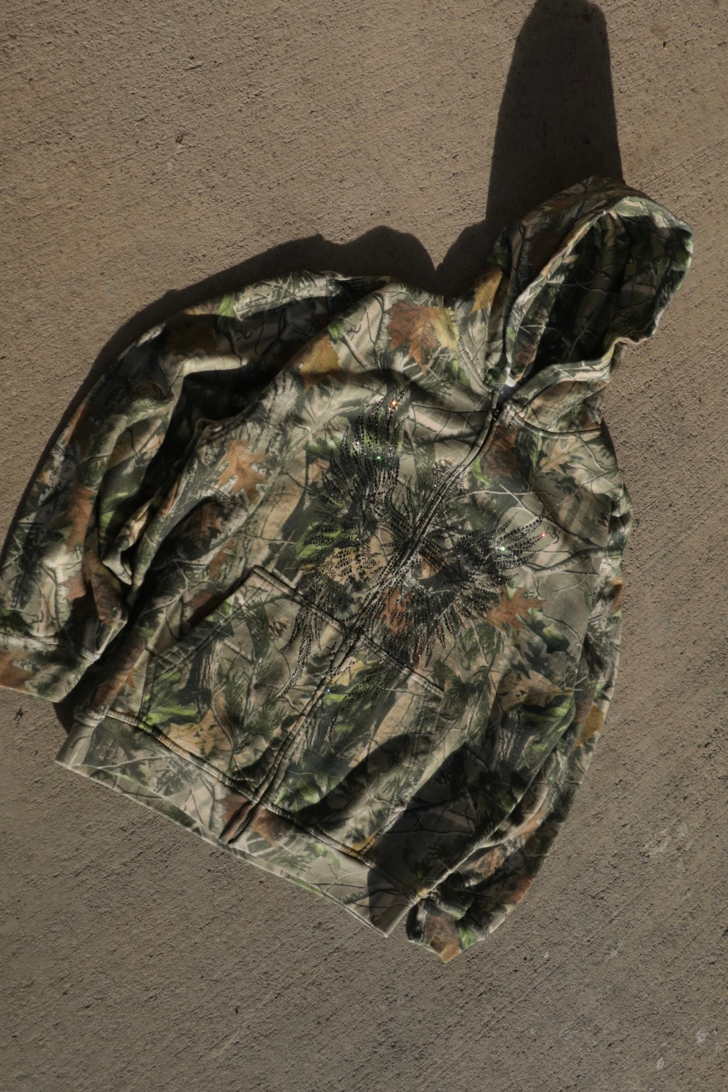 DIVINELY MADE.🪽✨ RHINESTONE HEAVYWEIGHT ZIP HOODIE