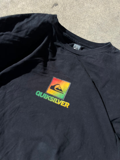 Vintage 2000’s Quiksilver Rasta Gradient T Shirt Surf Style (READ DESRIPTION)