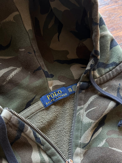 POLO RALPH LAUREN Mens CAMO FLEECE HOODIE Size 2X Full Zip