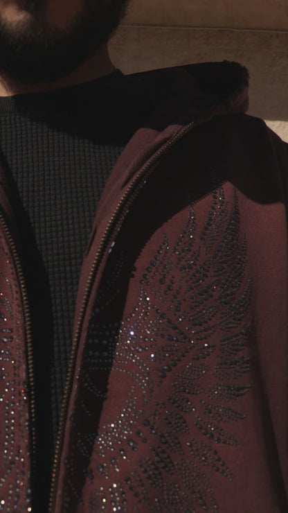 DIVINELY MADE.🪽✨ RHINESTONE HEAVYWEIGHT ZIP HOODIE