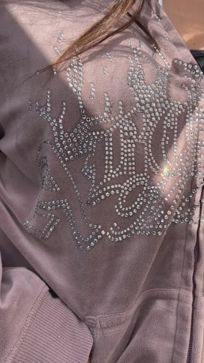 1 OF 1 VELOUR ZIP-UP (PLEASE READ DESCRIPTION)